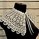 Воротник ручной работы `Дождь из капелек воды`. Handmade. Натуральный материал. 100% лен.