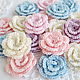 Tejidos voluminosos con rosas 3d. Scrapbooking Elements. Natalie crochet flowers. Интернет-магазин Ярмарка Мастеров.  Фото №2