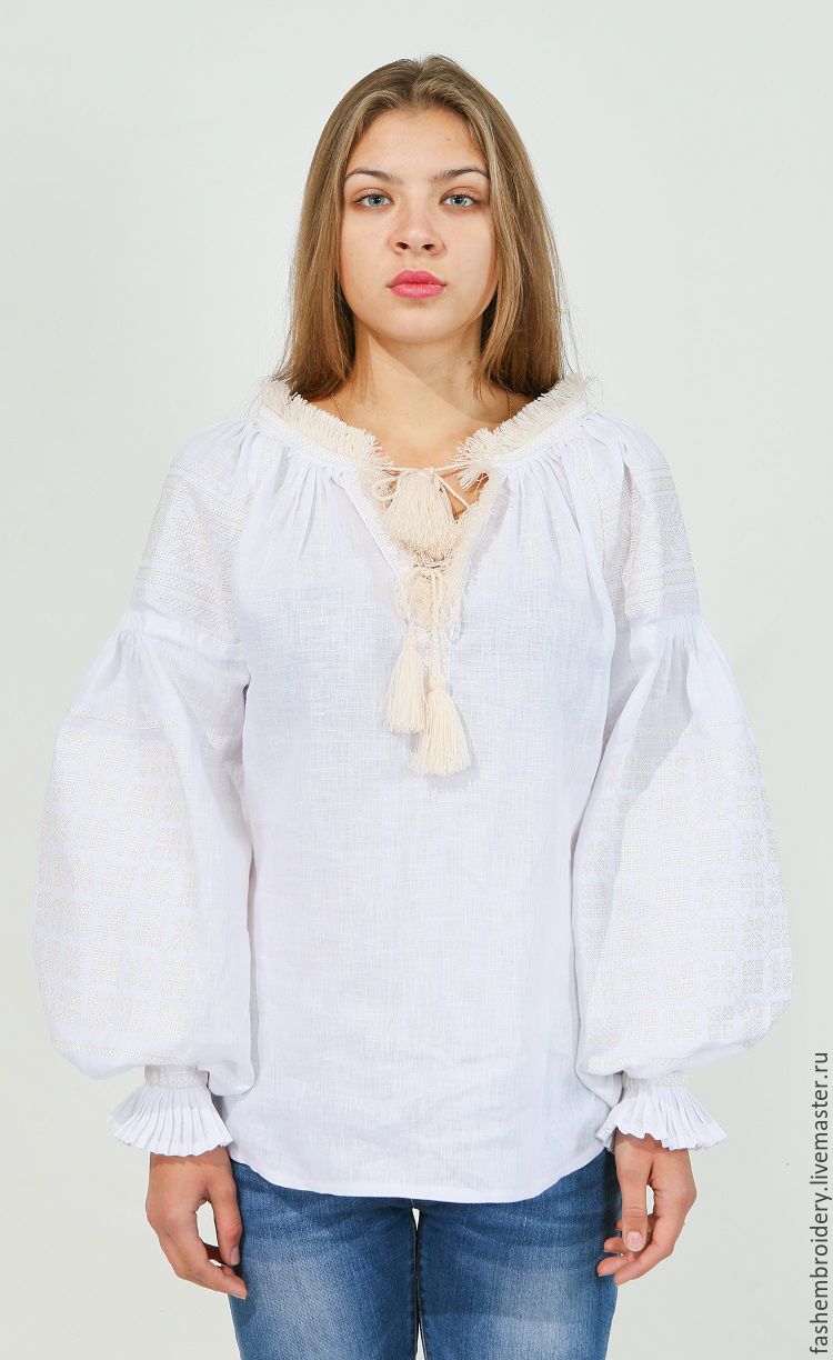Блузка льняная с вышивкой в стиле Vita Kin . Богемный стиль, Блузки, Сумы,  Фото №1