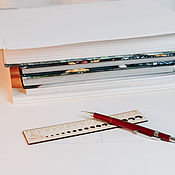Материалы для творчества handmade. Livemaster - original item Ruler for determining the size of knitting needles and hooks LYN4. Handmade.