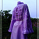 Order Blouse embroidered 'Lilac roses'. Славяночка-вышиваночка (oksanetta). Livemaster. . Blouses Фото №3