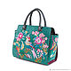 Medium tote bag with embroidered 'Parrot'. Classic Bag. Pelle Volare. Online shopping on My Livemaster.  Фото №2