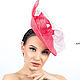 Розовая вечерняя шляпка с бантом и вуалью для праздника. Шляпы. Анна Андриенко (Головные уборы). Интернет-магазин Ярмарка Мастеров.  Фото №2