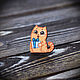 Wooden icon cat Peach, Badge, Moscow,  Фото №1