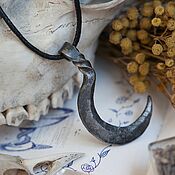 Фен-шуй и эзотерика handmade. Livemaster - original item Hand forged Sickle pendant. Iron sickle herbalist amulet pendant.. Handmade.