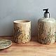 Комплект для ванной комнаты "травы". Диспенсеры и стаканы. Dar.ceramica (daria-rasputina). Ярмарка Мастеров.  Фото №4