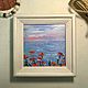 Мин картина маслом Морской пейзаж с красными маками на закате солнца, Картины, Москва,  Фото №1