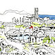 Картина Вид на порт с горы Монтжуик в Барселоне. Картины. Katya Osina Art (katyaosina). Интернет-магазин Ярмарка Мастеров.  Фото №2