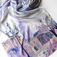 Batik scarf 'Petersburg watercolor' silk NAT. Scarves. Handpainted silk by Ludmila Kuchina. My Livemaster. Фото №5