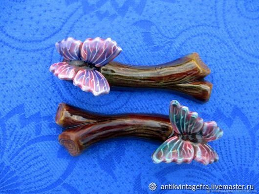 Винтаж: Винтажный набор подставок под ножи Papillon фаянс, Столовые приборы винтажные, Орлеан,  Фото №1