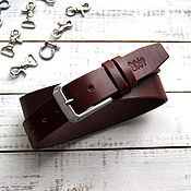 Аксессуары handmade. Livemaster - original item Leather belt with steel buckle. Handmade.