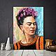 Frida Kahlo, oil portrait on canvas, Pictures, St. Petersburg,  Фото №1