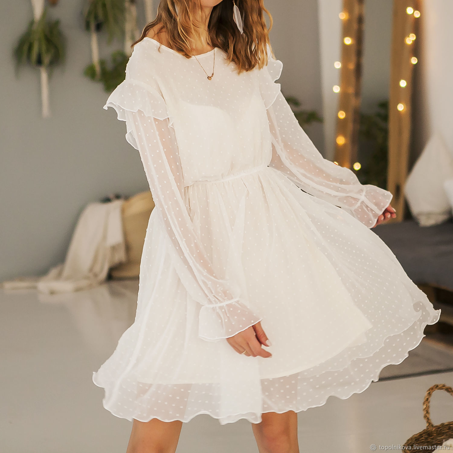 Шифоновое платье в пол Белое купить в интернет-магазине «В fitdiets.ru»