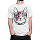T-shirt cotton 'Cat Bowie', T-shirts and undershirts for men, Moscow,  Фото №1