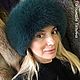 Меховая шапка боярка Изумруд. Шапки. Татьяна Гогошидзе (tf_fur_workshop). Интернет-магазин Ярмарка Мастеров.  Фото №2