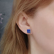 Украшения handmade. Livemaster - original item Earrings with natural lapis lazuli. Earrings studs handmade. Handmade.