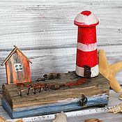 Для дома и интерьера handmade. Livemaster - original item Wooden houses beach by the sea lighthouse scandi. Handmade.