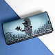 Women's leather wallet with hand-painted Hedgehog in the fog, Wallets, Novosibirsk,  Фото №1