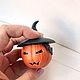Order Mini pumpkin box in a cap (ring box, Halloween). magic stick. Livemaster. . Box Фото №3