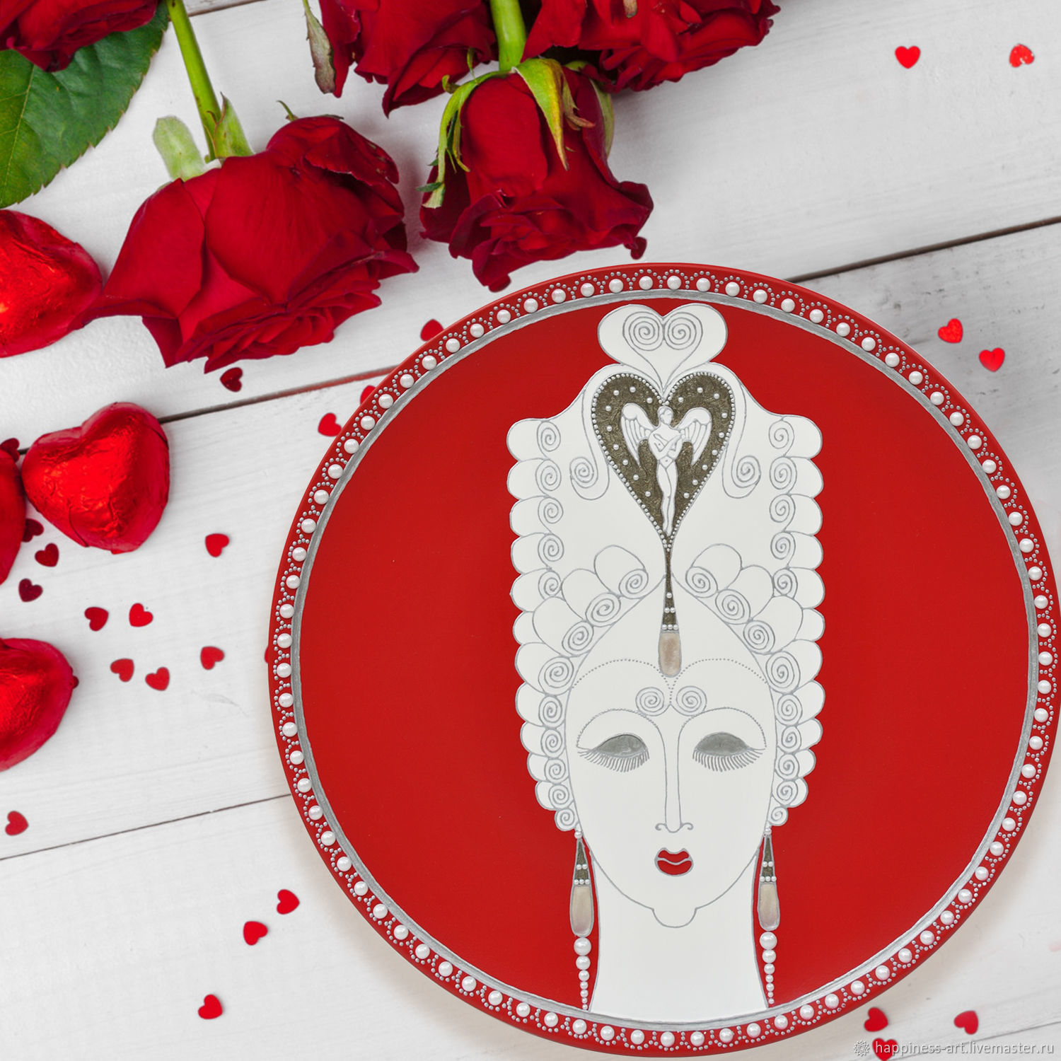 Decorative plate on the wall Love as a gift on March 8, Gifts for March 8, Moscow,  Фото №1