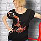 T-shirt black with wine and dancing girl hand painted. T-shirts. Koler-art handpainted wear. My Livemaster. Фото №6