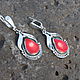 Classic Belladonna Earrings with corals made of 925 HC0017-3 silver. Earrings. Sunny Silver. My Livemaster. Фото №5