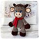 Плюшевый Бычок Марик. Мягкие игрушки. Sunny_funny_gifts. Интернет-магазин Ярмарка Мастеров.  Фото №2