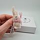 Pin brooch: knitted bunny OLAKRA, Brooches, Pavlovsk,  Фото №1