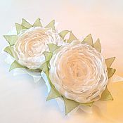 Ободок "Салатовые розы" с розами из фоамирана