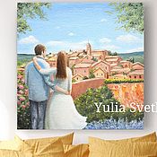 Картины и панно handmade. Livemaster - original item A couple in love, an oil painting from the Provence series. Handmade.