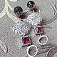 Earrings 'Red wine' (black onyx, accessories LUX), Earrings, Moscow,  Фото №1