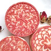 Косметика ручной работы handmade. Livemaster - original item Soap round from scratch Scarlet flower. Handmade.