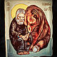 Icono ' Serafín de Sarov con el oso'. Icons. ikon-art. Ярмарка Мастеров.  Фото №4