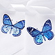 Napkin embroidered `Butterfly` Left `blueberry` right `turquoise` `Sulkin house` embroidery workshop
