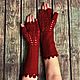 Заказать Митенки крючком красные. Митенки ажурные красные. Multi Color Crochet (voronkova-olga). Ярмарка Мастеров. . Митенки Фото №3
