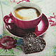 4pcs napkins for decoupage a Cup of coffee with gingerbread heart, Napkins for decoupage, Moscow,  Фото №1