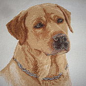 Картины и панно ручной работы. Ярмарка Мастеров - ручная работа Embroidered picture "Labrador Retriever". Handmade.