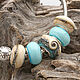 Marine - set 5 lampwork beads - charms for bracelet, Bead bracelet, Moscow,  Фото №1