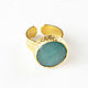 Chalcedony ring, large ring with green stone,mint. Rings. Irina Moro. My Livemaster. Фото №6