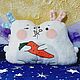 Игрушки Кролики подушка-обнимашка подарок на 14 февраля, день рождения. Игрушки. Лариса дизайнерская одежда и подарки (EnigmaStyle). Ярмарка Мастеров.  Фото №6