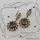 Order KRUG-Au earrings 585 gold, natural Rauch-Topaz. VIDEO. MaksimJewelryStudio. Livemaster. . Earrings Фото №3