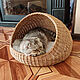 Домик для кошки плетеный с матрасиком, лежанка  для кота, Домик для питомца, Белоярский,  Фото №1