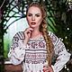 Order Tiered dress in folk style 'Dobromira' white. Slavyanskie uzory. Livemaster. . Dresses Фото №3