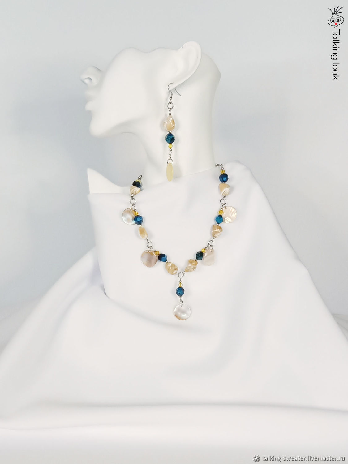 Necklace and earrings with tiger eye and Swarovski crystals, Jewelry Sets, St. Petersburg,  Фото №1