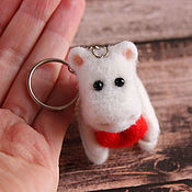 Куклы и игрушки handmade. Livemaster - original item A white hippo with a heart. keychain.. Handmade.