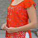 Summer jacket, openwork top, knitted lace blouse Orange. Tops. Подарки на 8 Марта от 'Azhurles'. My Livemaster. Фото №4