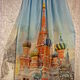 Палантин хлопок/бамбук Храмы России. Палантины. Альбина Наумова 'Вещи с фантазией'. Интернет-магазин Ярмарка Мастеров.  Фото №2