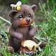 Валяная игрушка медвежонок и пчёлы. Войлочная игрушка. Кристина Антропова. Ярмарка Мастеров.  Фото №8