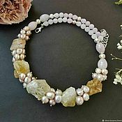 Украшения handmade. Livemaster - original item Necklace with citrine and pearls. Handmade.
