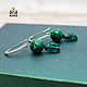Green earrings natural malachite and Swarovski scarab Scarab. Earrings. Fabulous decoration (shpigajewelry). Online shopping on My Livemaster.  Фото №2